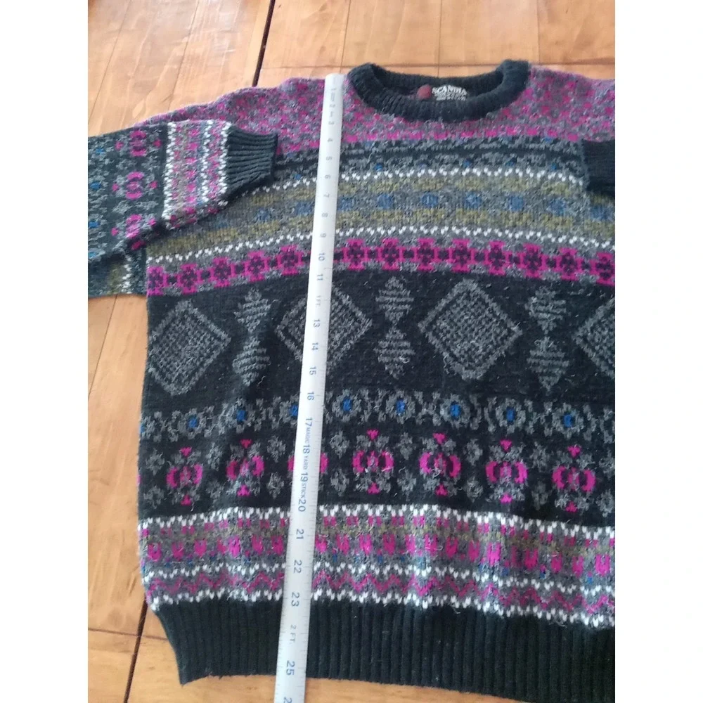 Vintage Sweater XL Biggie Cosby Colorful Heavyweight 3-D chunky Coogi Style
